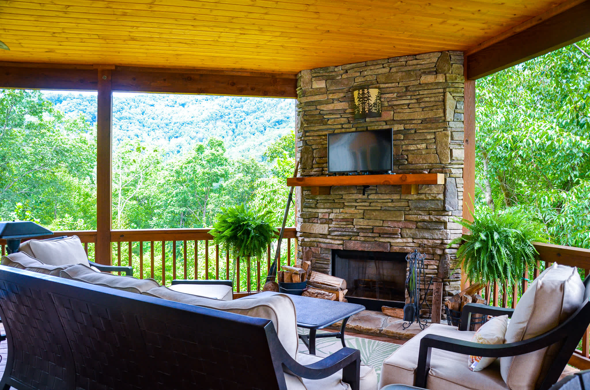 Gorgeous views from the porch of the Bacon residence.