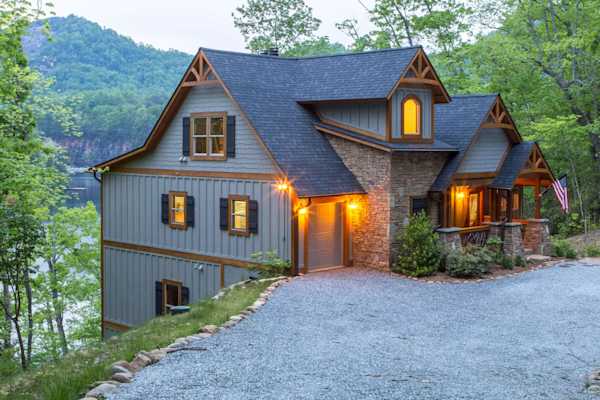 A custom-built Sundog home on Bear Lake in Tuckasegee, NC.