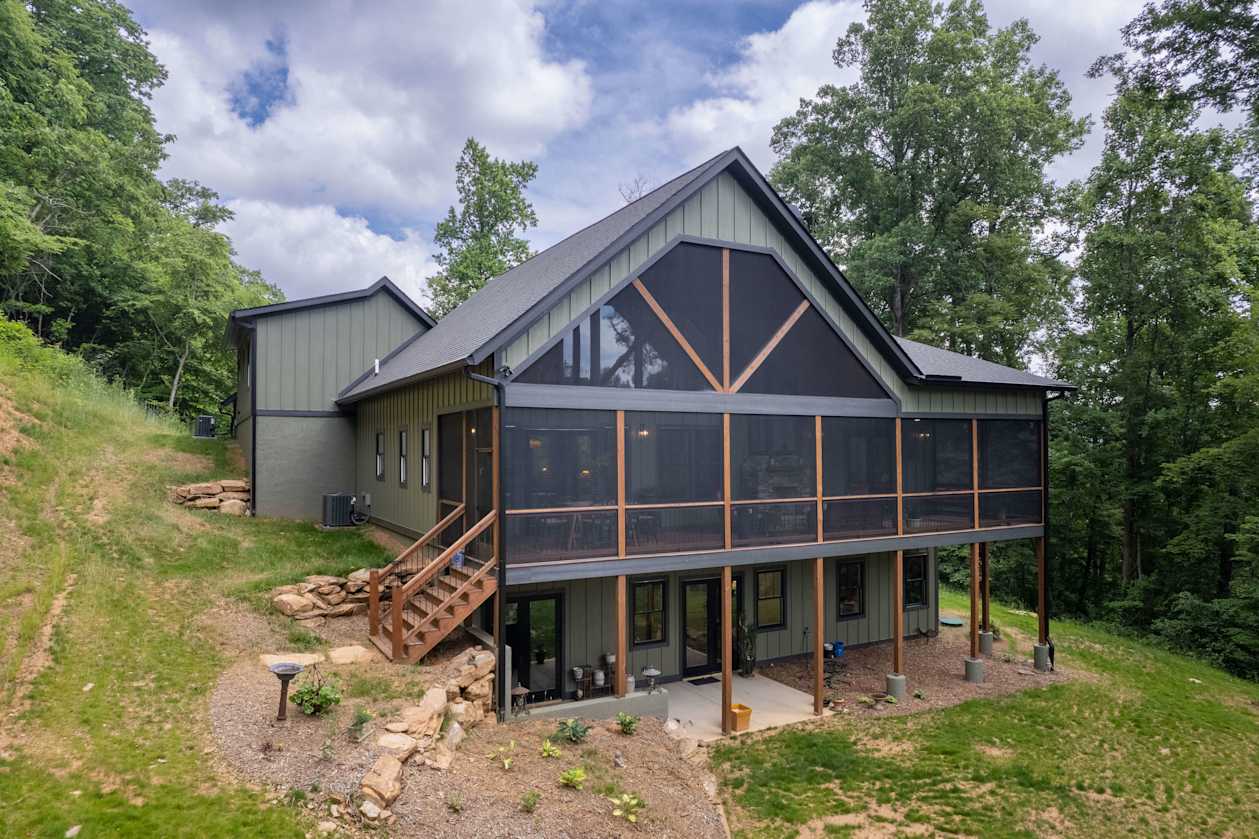 Back patio view of Leite home in Asheville