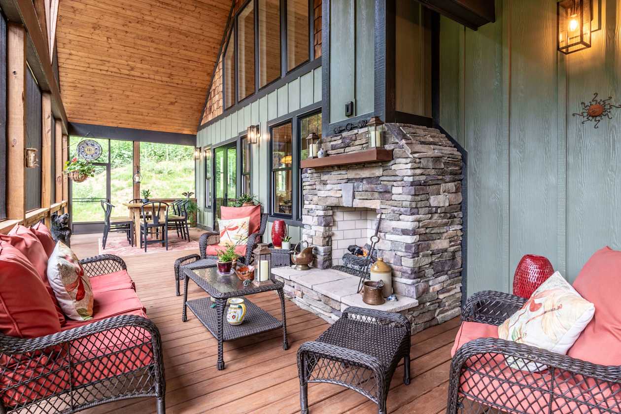 Exterior porch of Leite home in Asheville.
