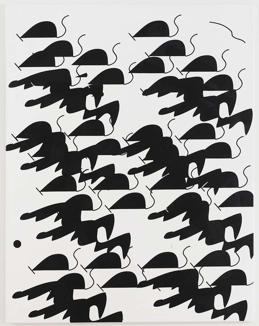 Beset Respite, 2013
Acrylic and oil on canvas
45 ¼ × 35 ⅜ in.