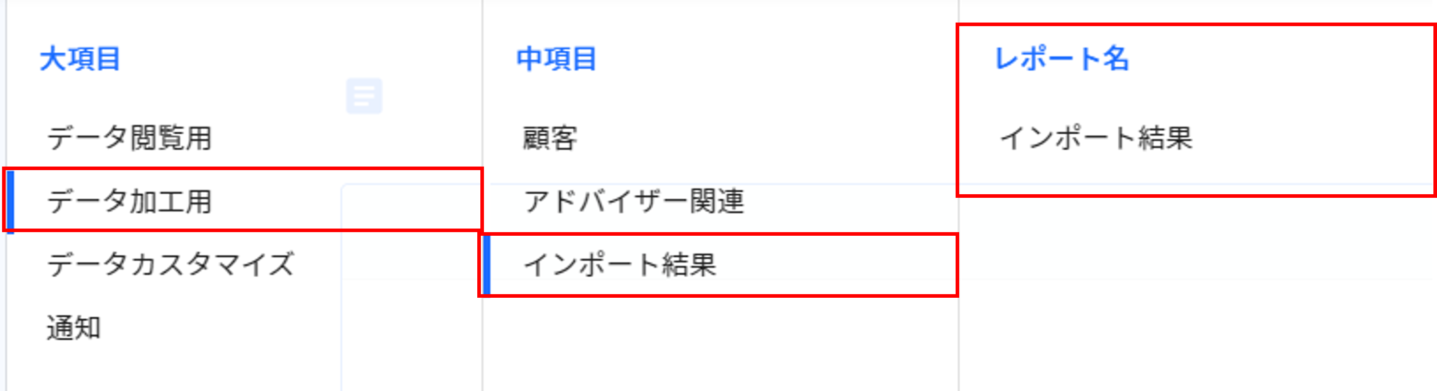 21.2.2 データ加工用 インポート