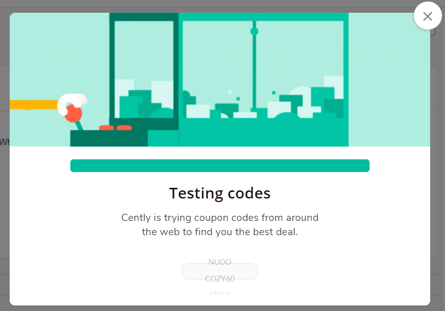 testing codes screenshot of cently testing codes