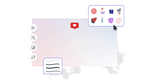 How to make a Zoom background 1. Click a template or blank canvas you like, from the gallery above, and it'll appear in the Create editor.
2. Time to customize: change out the photos and graphics, if you like — add your own or choose a free image from our massive library.
3. Change the text and add text effects like drop shadows, outlines, or colors. You won't find text tools this good anywhere else.
4. Download your design. It's yours, free, forever. Whatcha gonna make next, design pro?