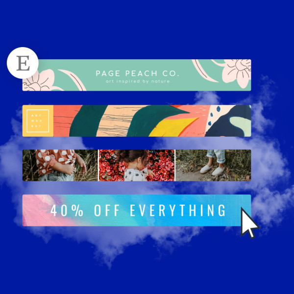 Use Shutterstock Create's design tools to customize an Etsy mini banner that doesn't distract from your shopfront. Templates, images, graphics, and effects make the design process as easy as can be.