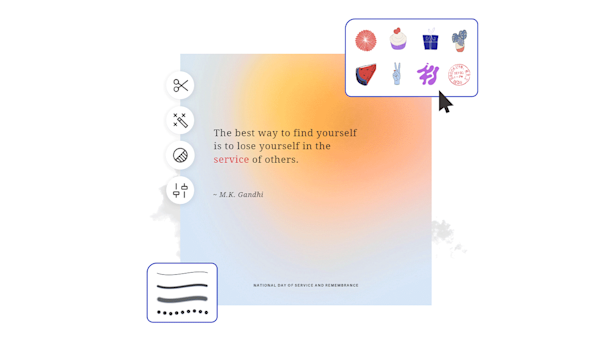 Instagram design in the making with gradient background, graphics, and draw brushes How to make an Instagram design