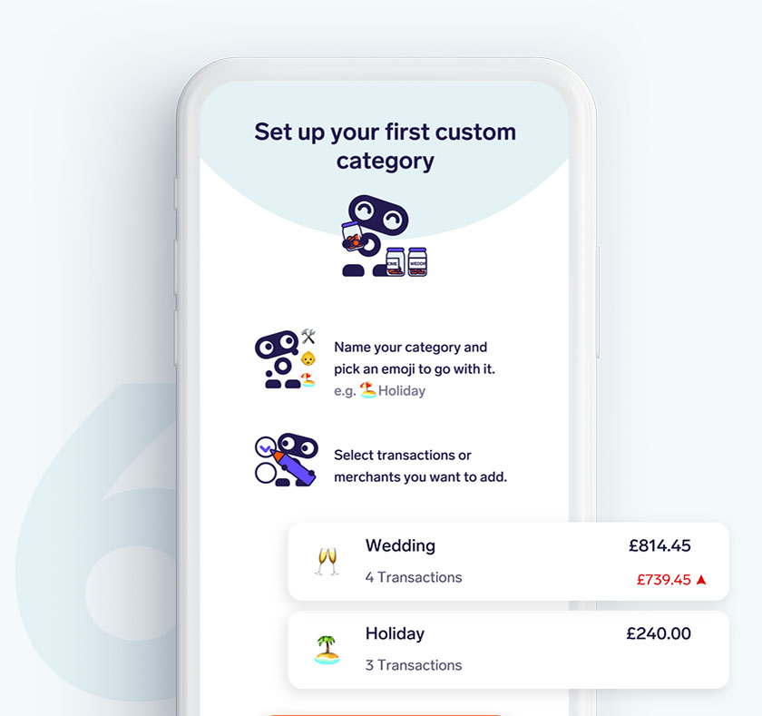 Custom categories let you track spending on the categories that are important to you