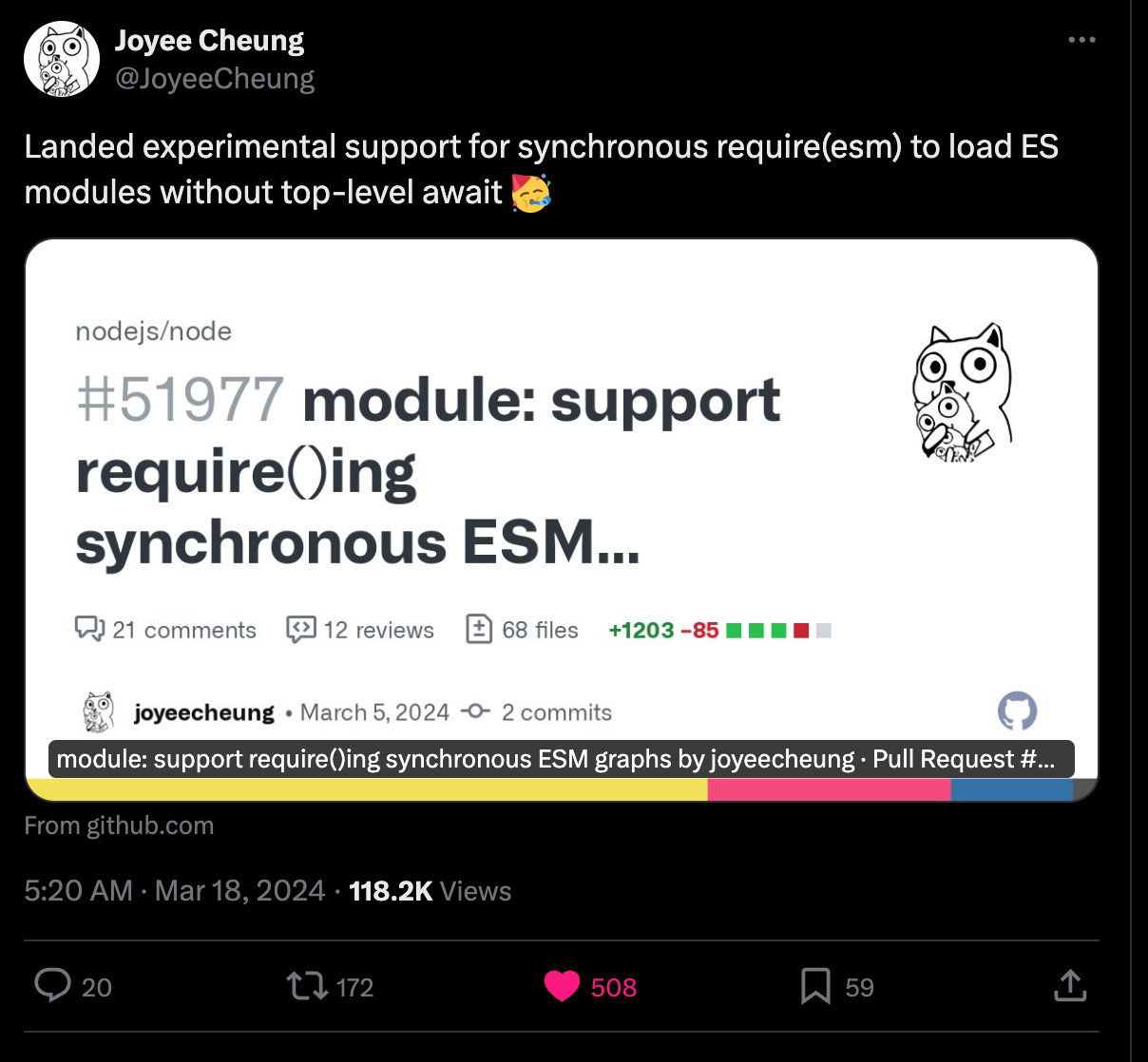 Enhancing Node.js Core: Introducing Support for Synchronous ESM Graphs