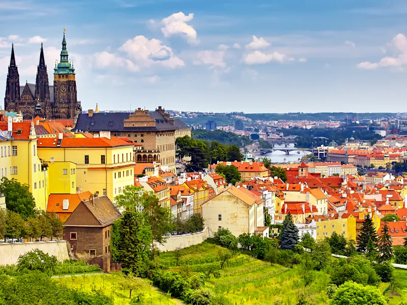 The-Prague-panorama-with-Prague-Castle-Prague-river-Vltava-and-many-famous-Prague-sights-and-historic-architecture