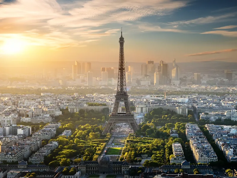 Paris-France-Eiffel-tower-areal-view