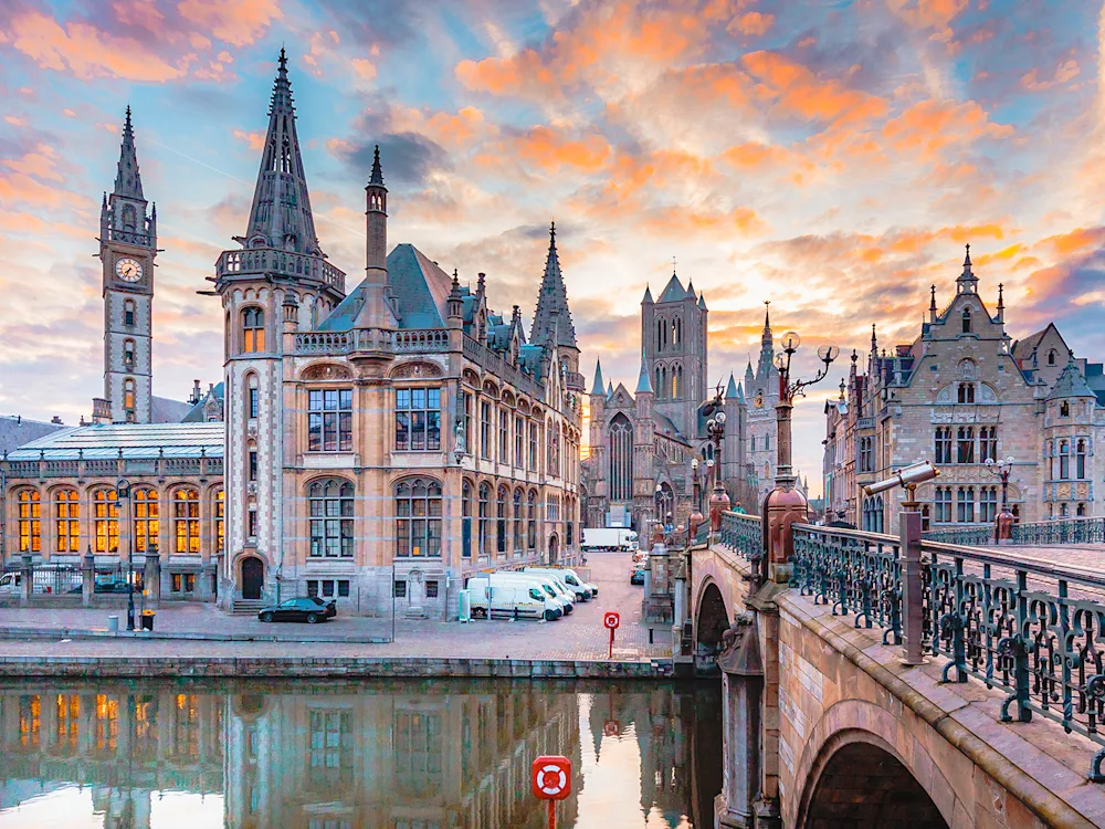 Ghent-Belgium-with-Leie-river