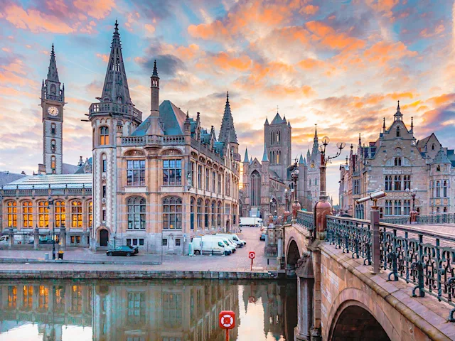 Ghent-Belgium-with-Leie-river