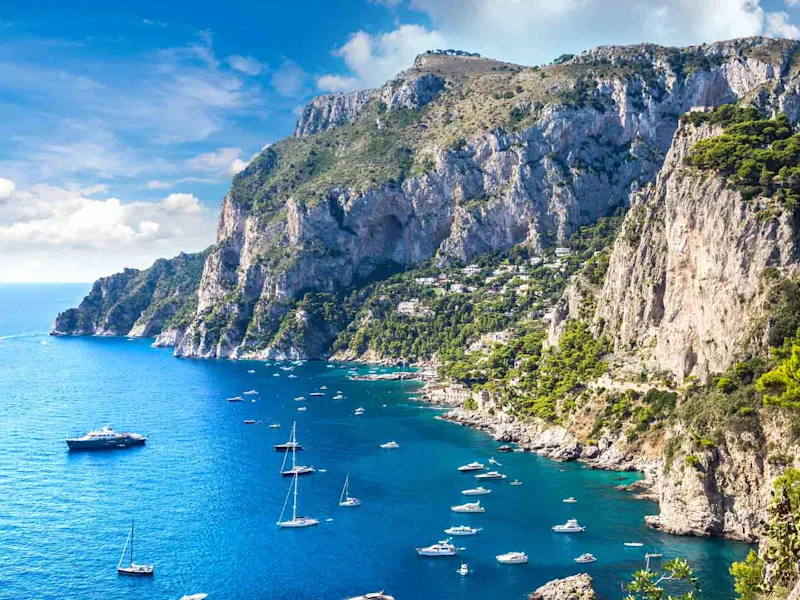 Capri island in a beautiful summer day in Italy