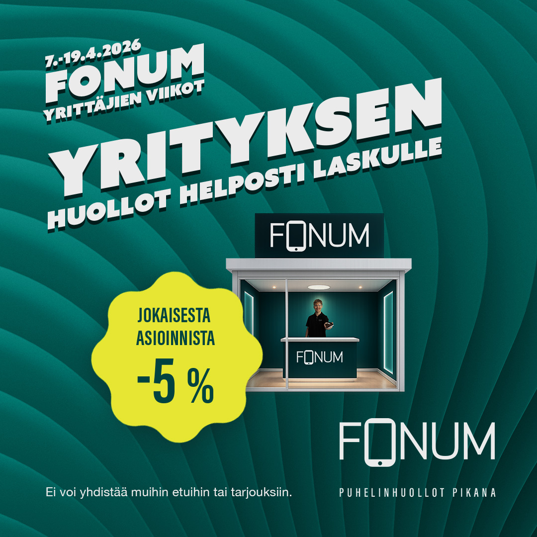 Fonum Yrittäjien viikot 7.-19.4.2026: Jokaisesta asioinnista -5 % yrityksen laskulle