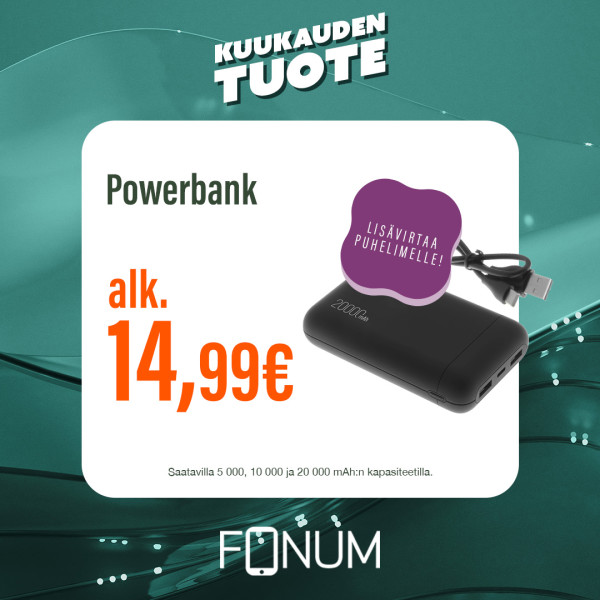 Huhtikuun kuukauden tuote: powerbankit alk. 14,99 €