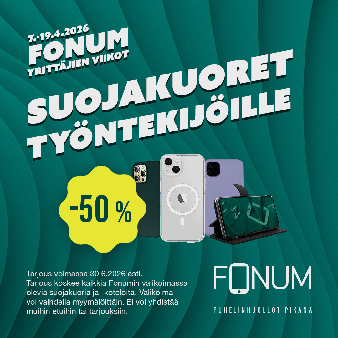 Fonum Yrittäjien viikot 7.-19.4.2026: Suojakuoret -50 %