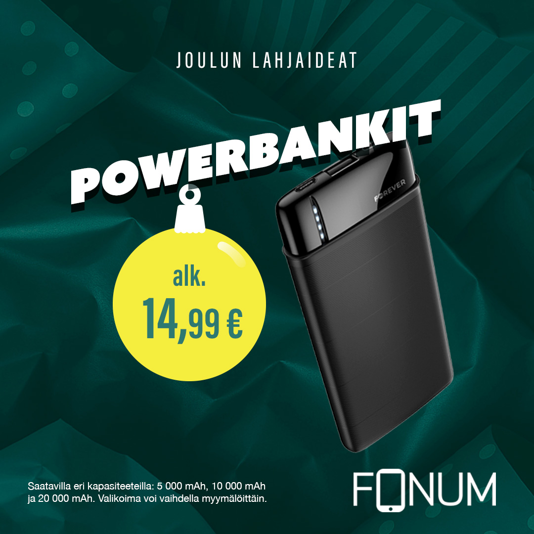 Joulun lahjaideat: powerbankit 14,99 €