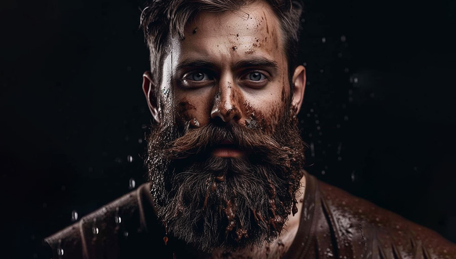 mud and oil beard