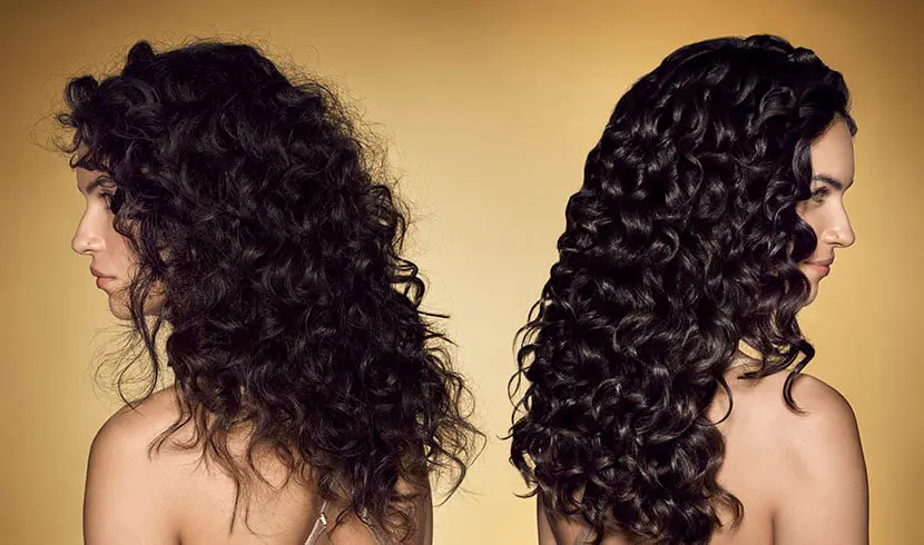 Chica con pelo moreno ondulado