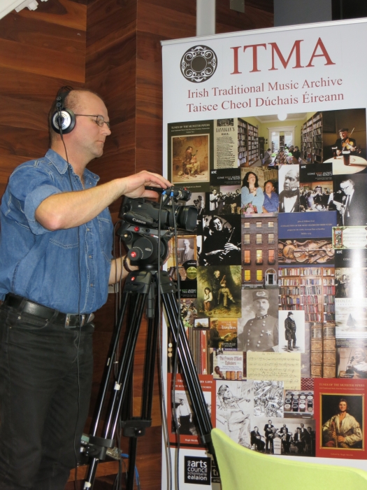 Brian Doyle, ITMA Digitisation Officer, recording at Trinity College Dublin, 2013