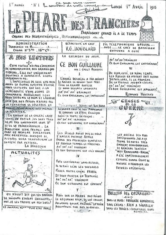 amateur newspaper called Le Phare des Trachees