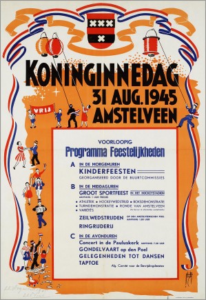 Koninginnedag 31 aug. 1945 Amstelveen. 