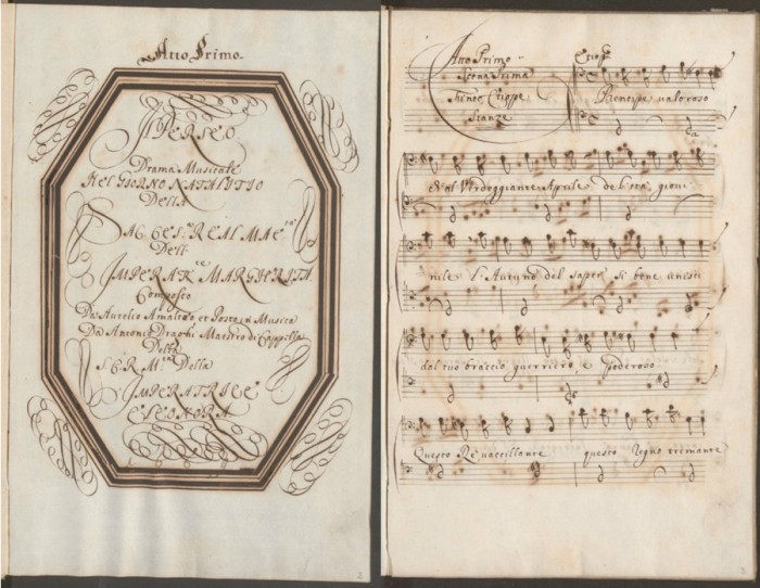 The beginning of “Il Perseo” (Mus.Hs.18846 Mus) - Austrian National Library – Public Domain.