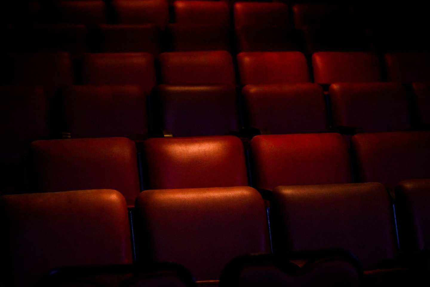Red leather seats in a cinema theatre