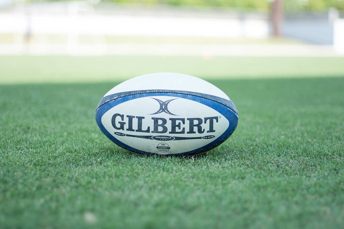 Rugby ball on a pitch