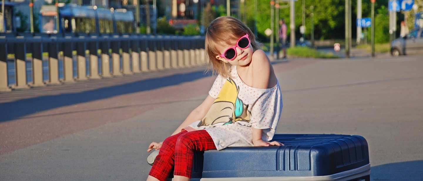 Little girl wearing sunglasses