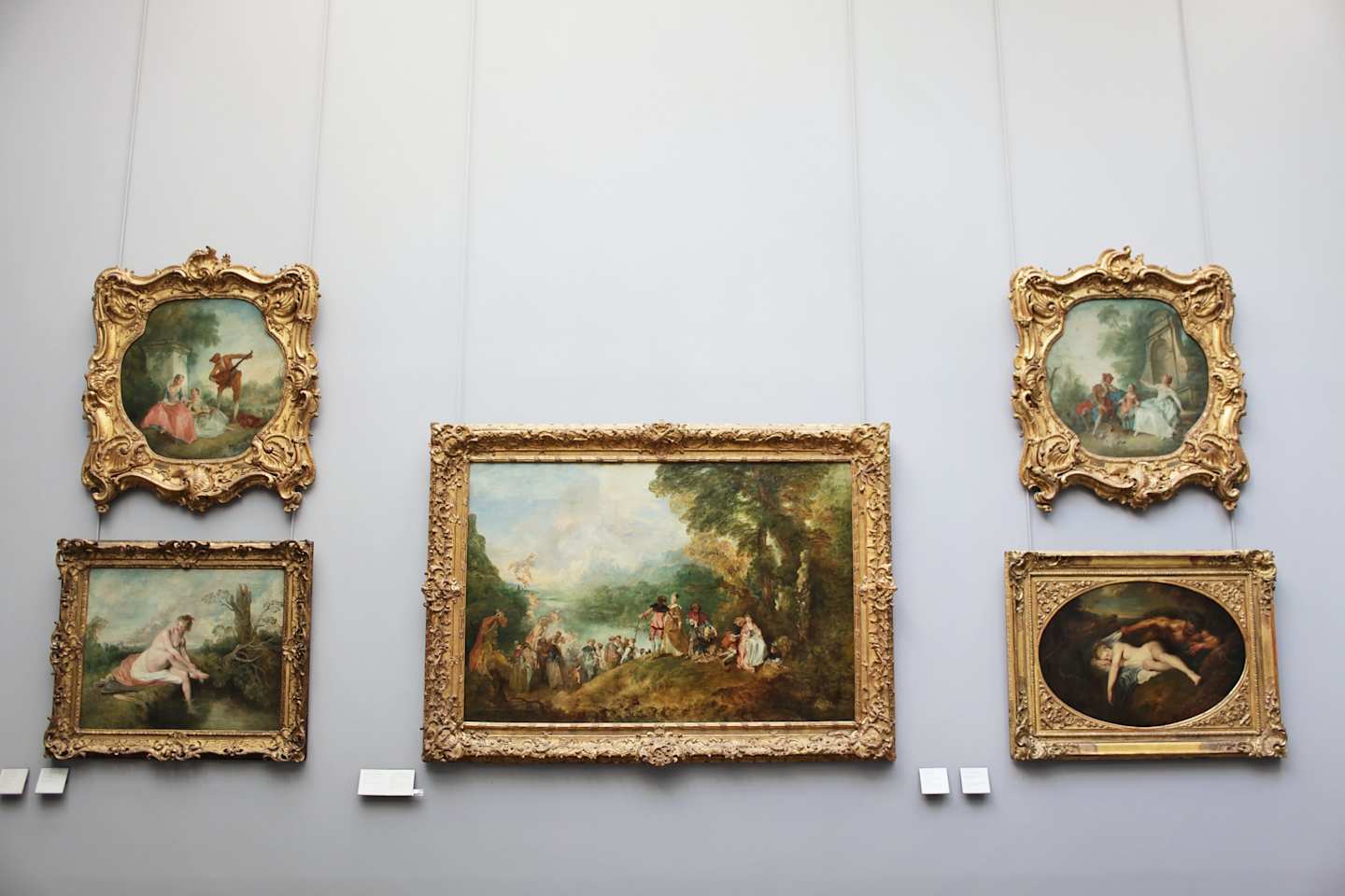 Paintings on display in a gallery, Paris