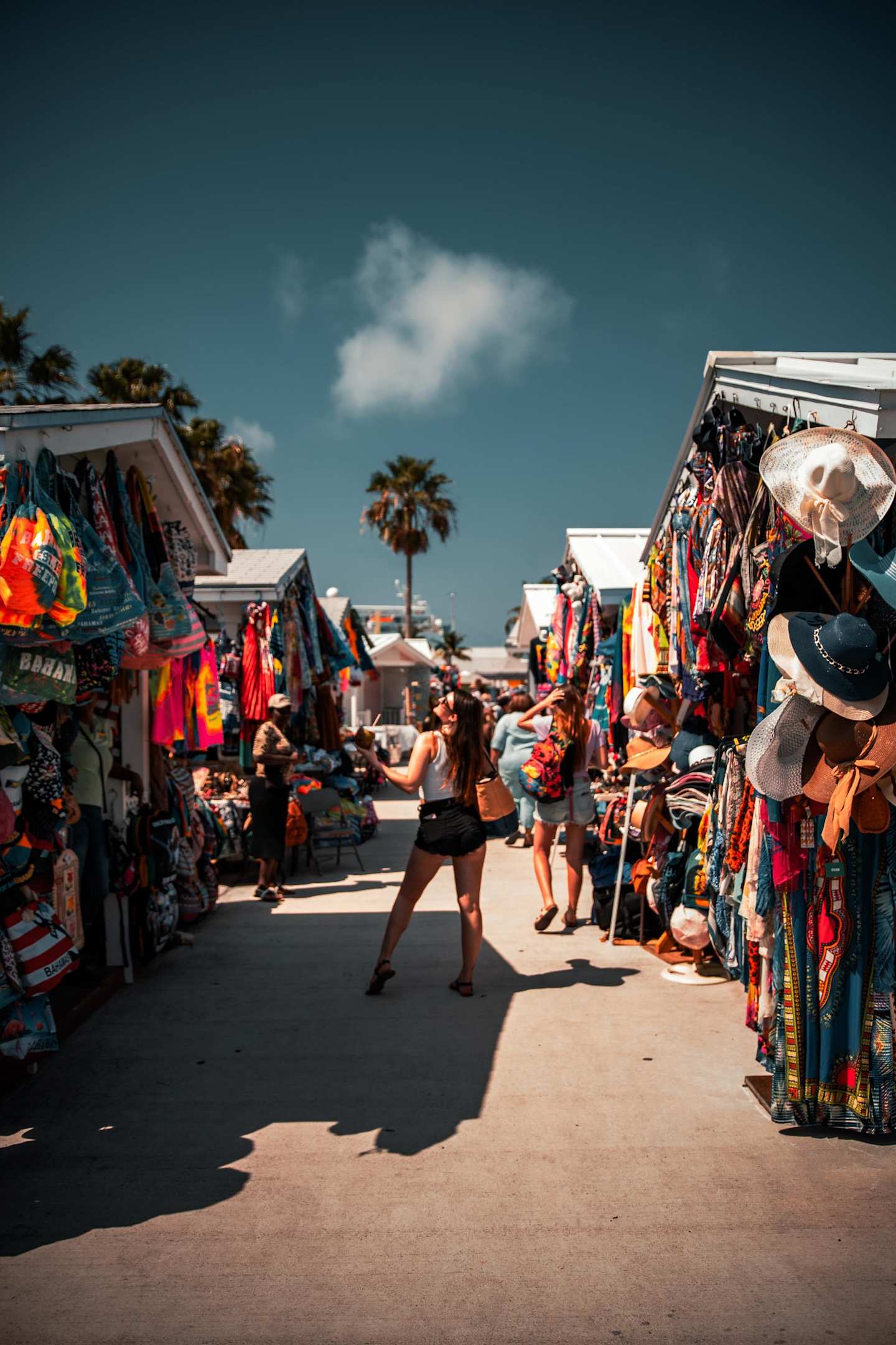 People shopping at a street market