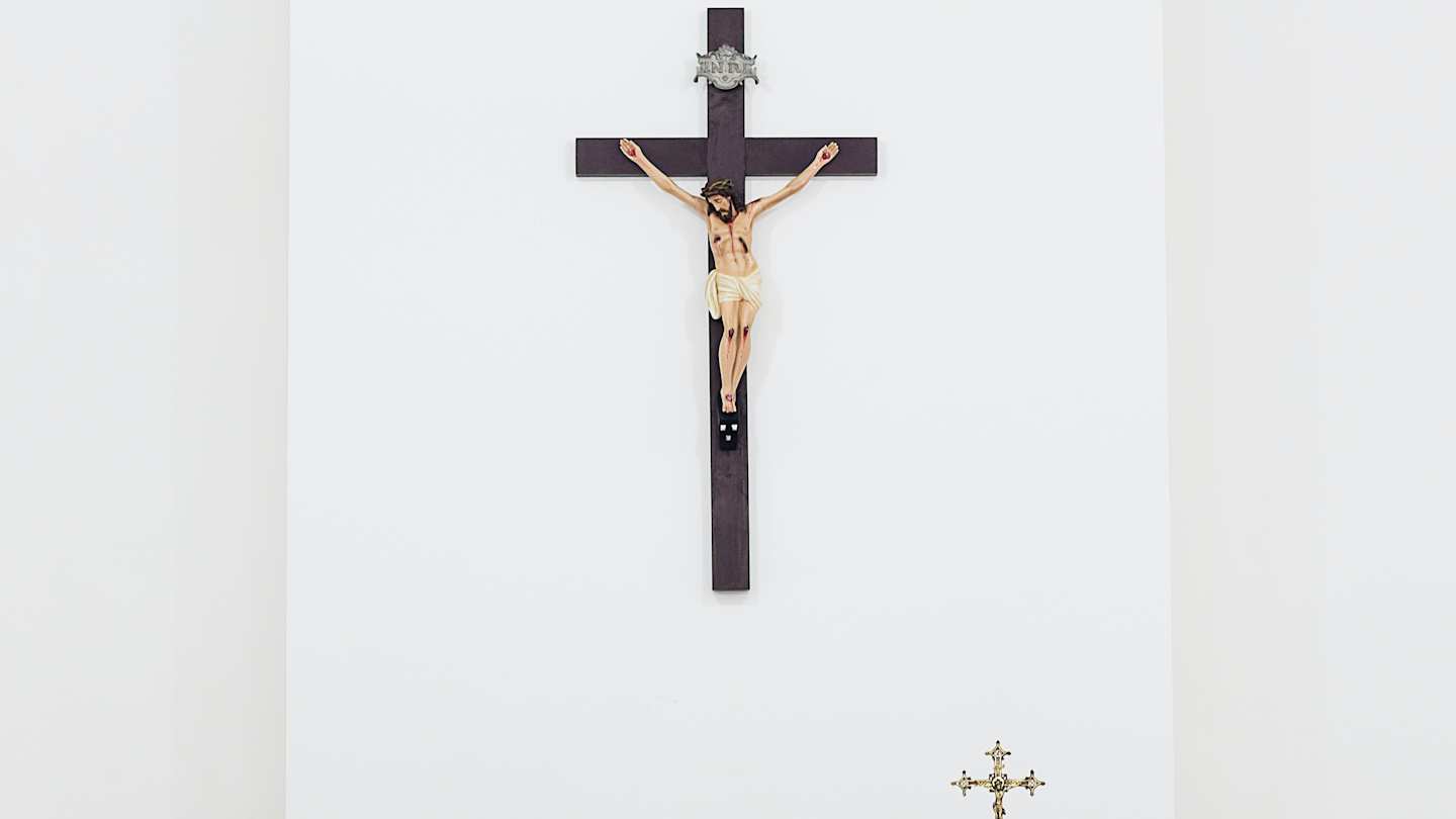 Jesus on the cross in a church