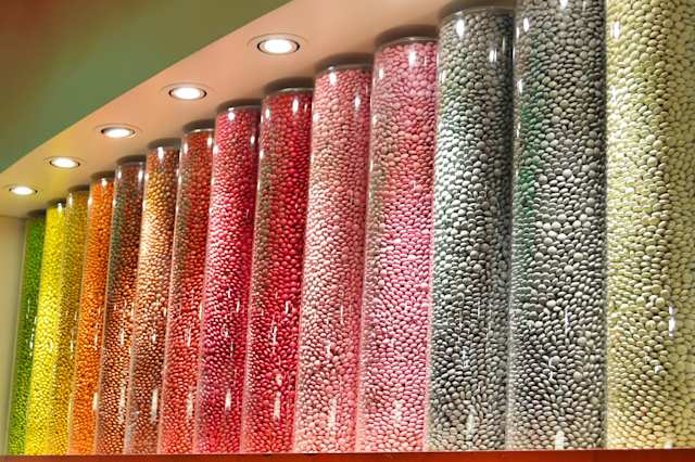 Tubes of M&Ms in M&M world