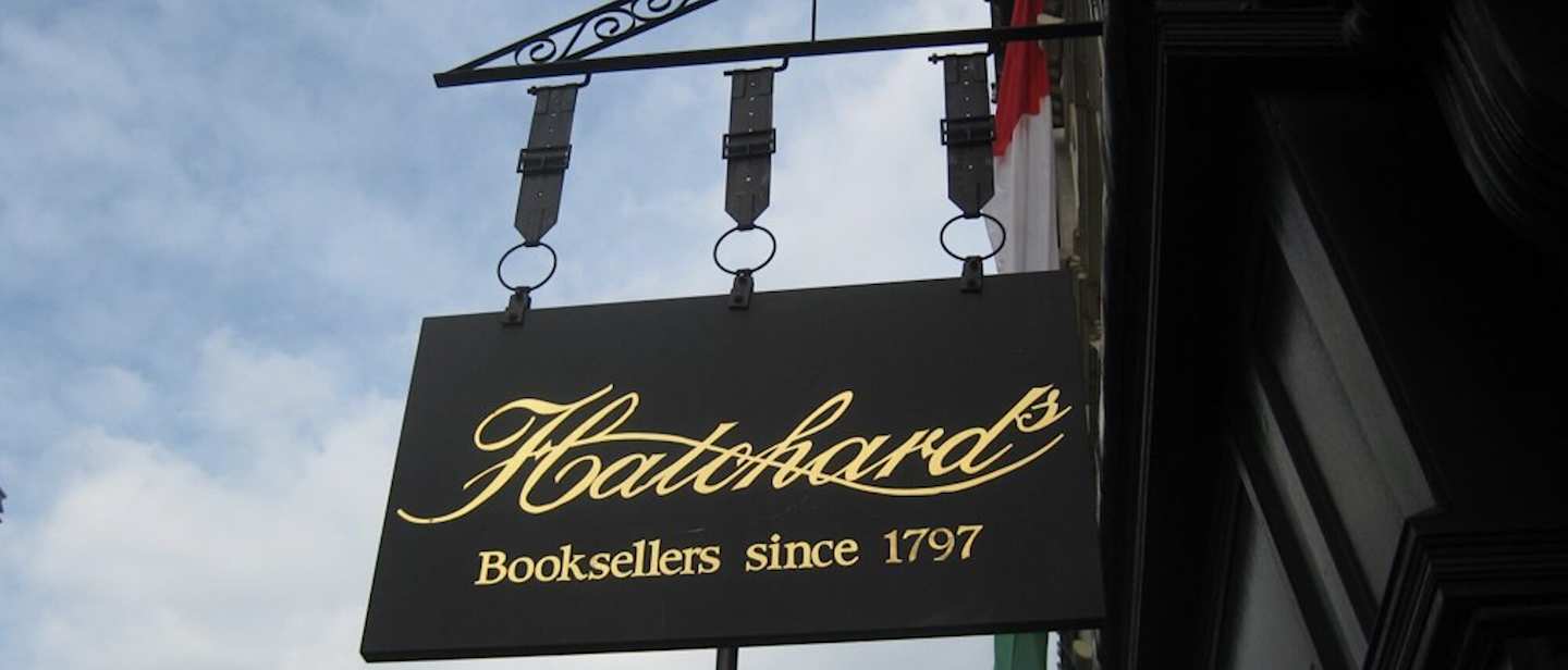 Sign above Hatchards Booksellers in London