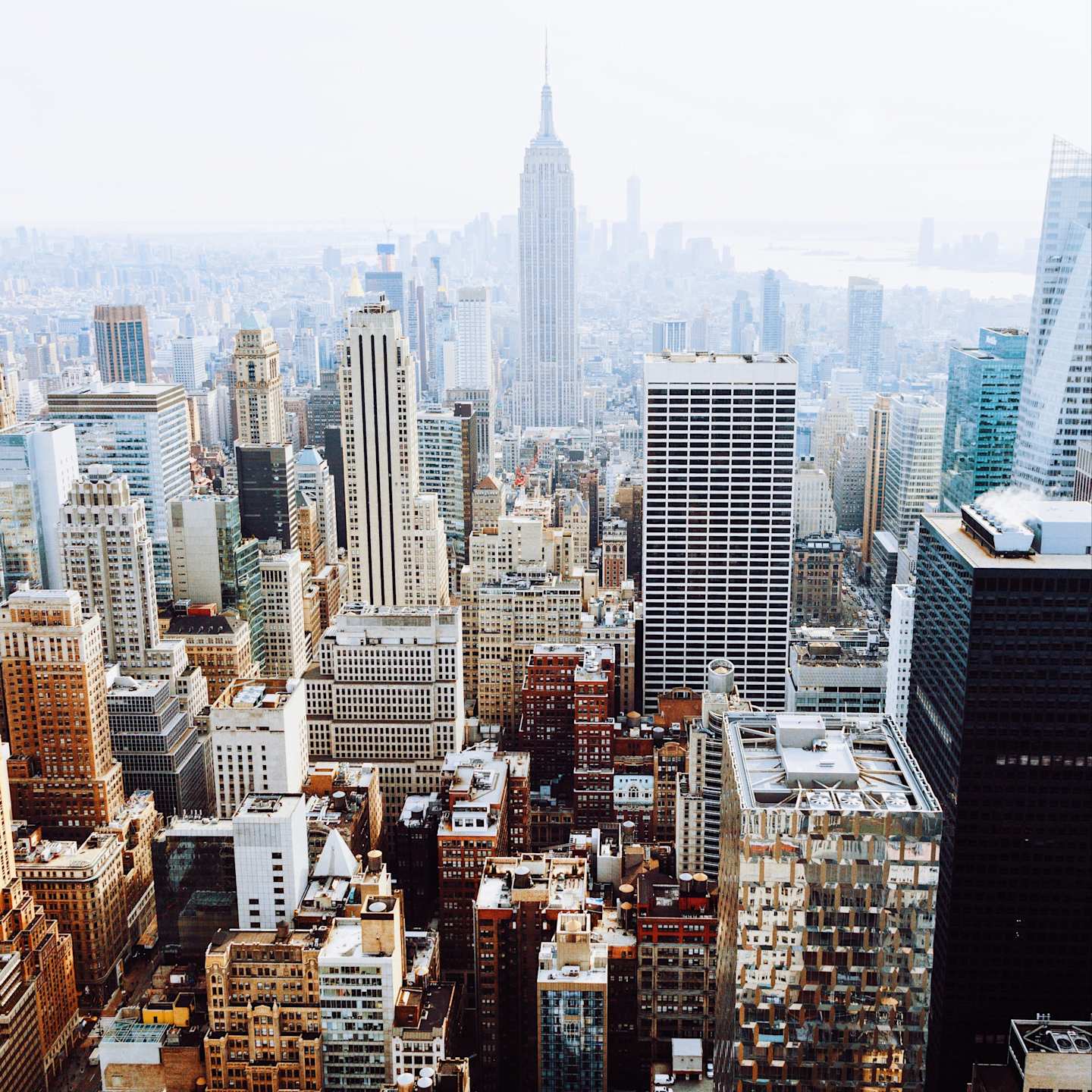 A view of New York City from up high
