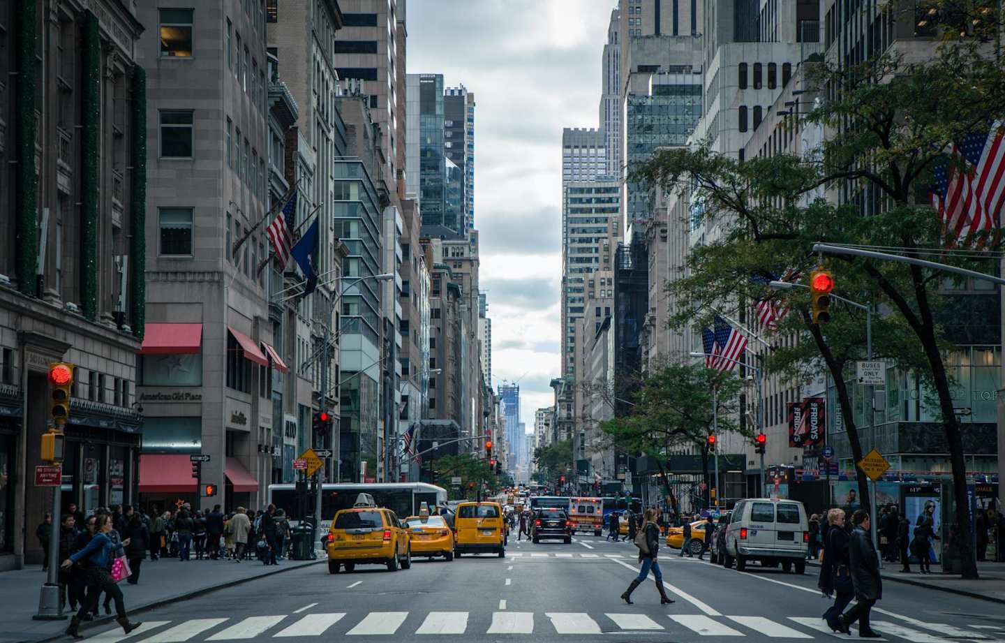 A street in New York, near Federal Hall