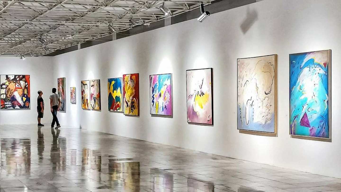 Art on display at a gallery