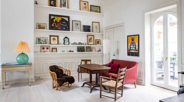 'Plum' - a cluster of pieces arranged tastefully on a gallery wall