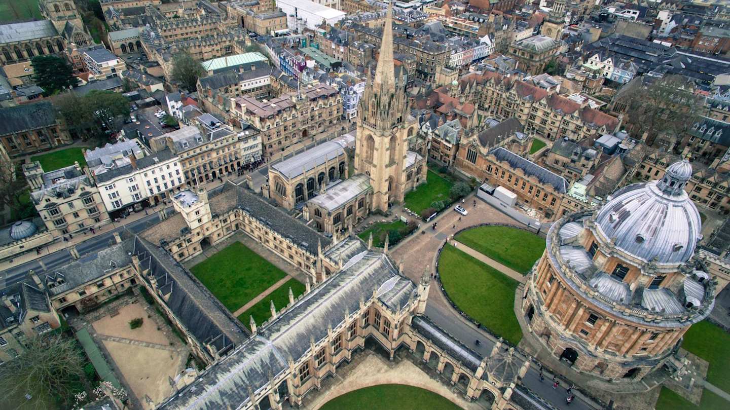 Aerial view of Oxford and Oxford University