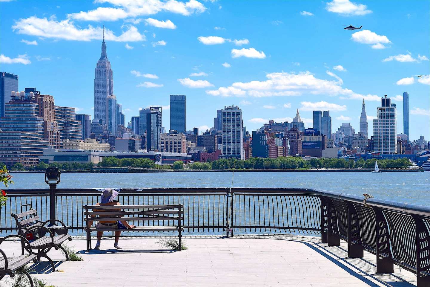 New York in the distance over the River Hudson