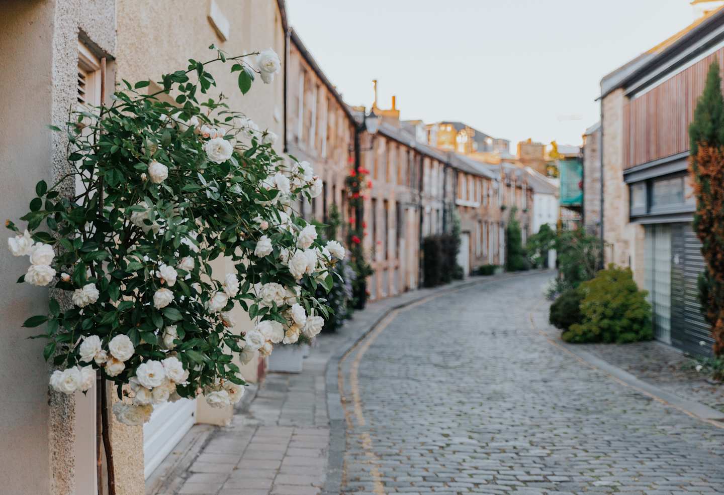 Cobblestone street in Edinburgh
