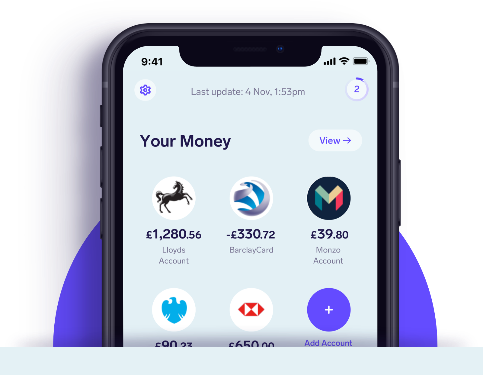 Home - Features | See all your bank accounts together - Image (Launch)