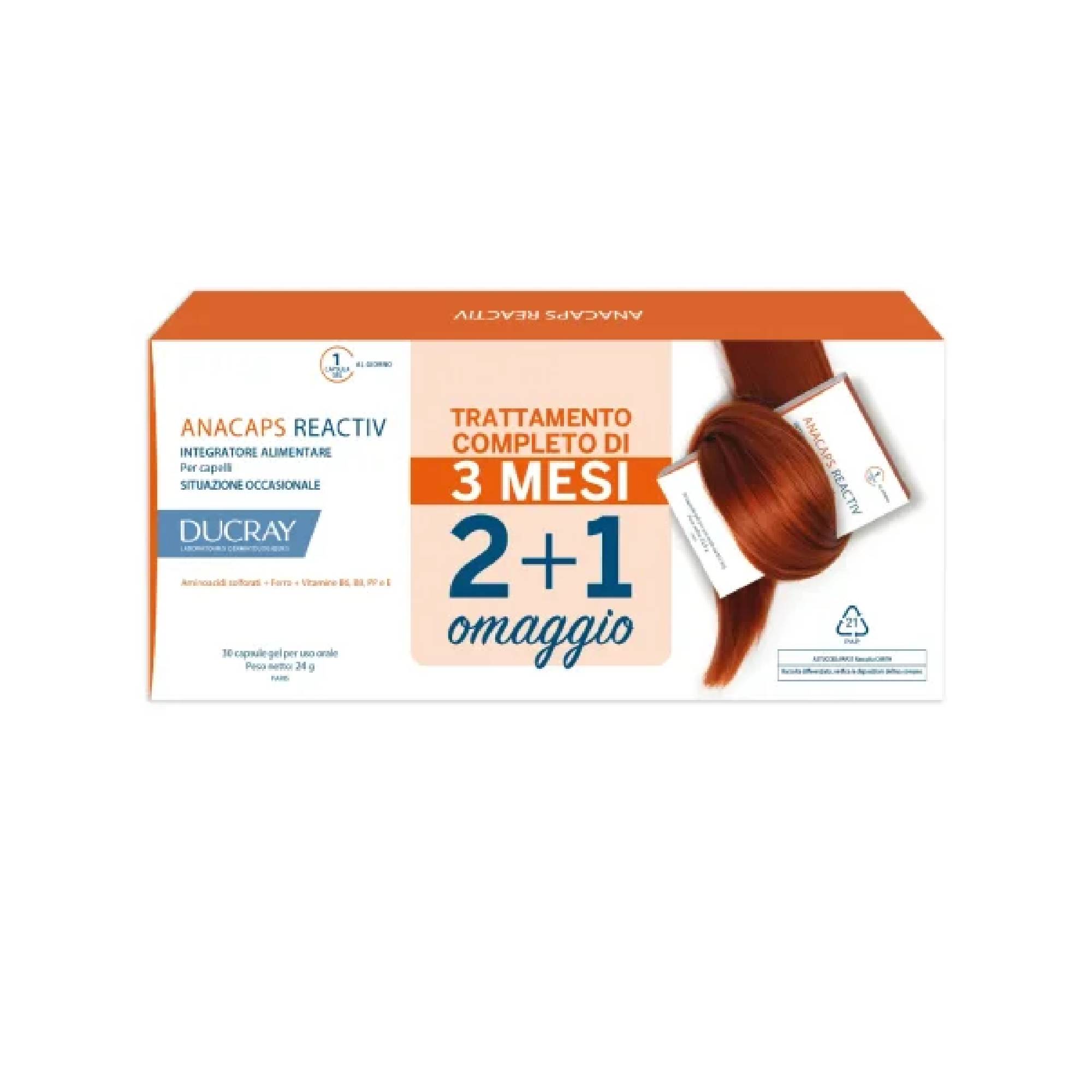 Ducray Anacaps Reactiv Trio Integratore Capelli X Capsule Top Farmacia