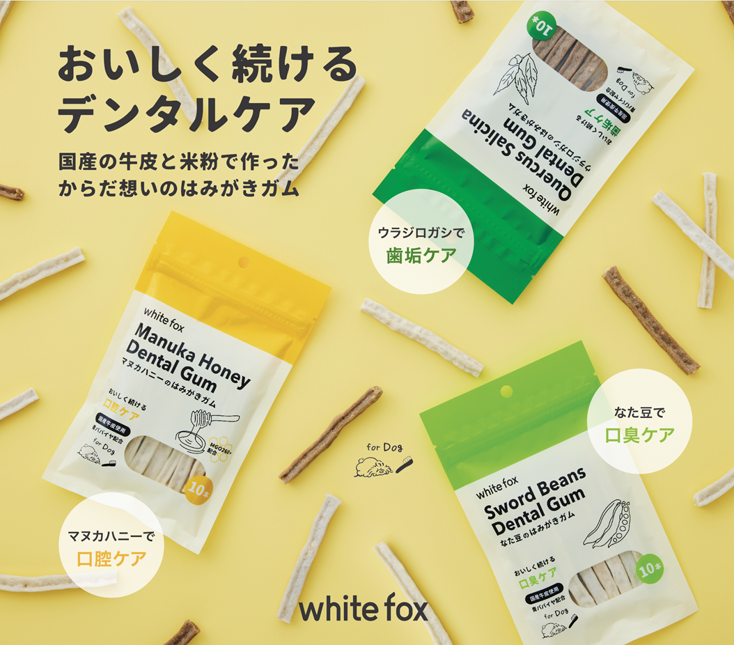 【ホワイトフォックス】食品添加物不使用・天然素材でつくった “はみがきガム”の無料モニターを募集します!
