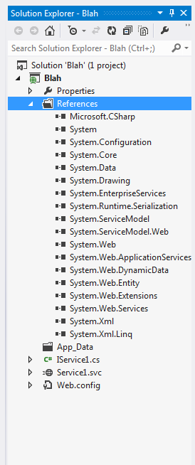Visual Studio solution explorer Visual Studio solution explorer