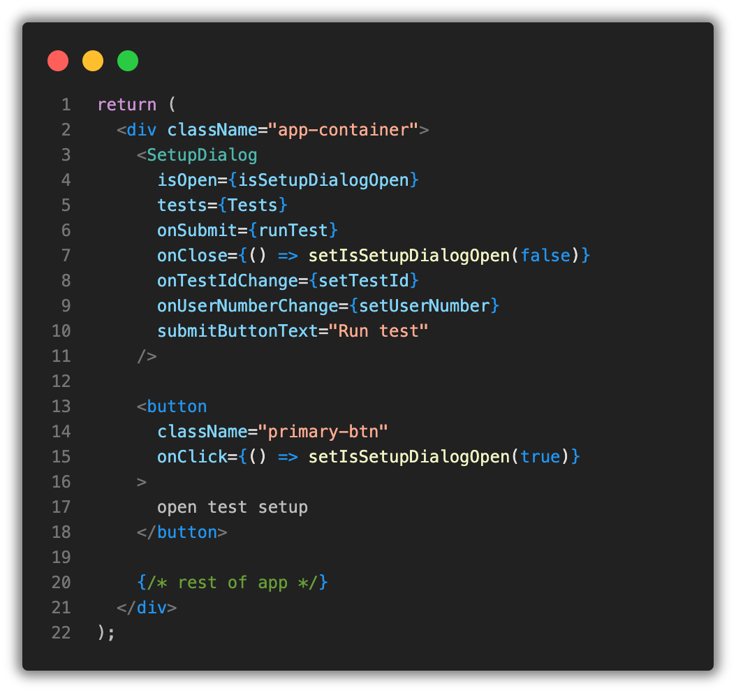 look at the “SetupDialog” use case and see if you can understand generally how it works