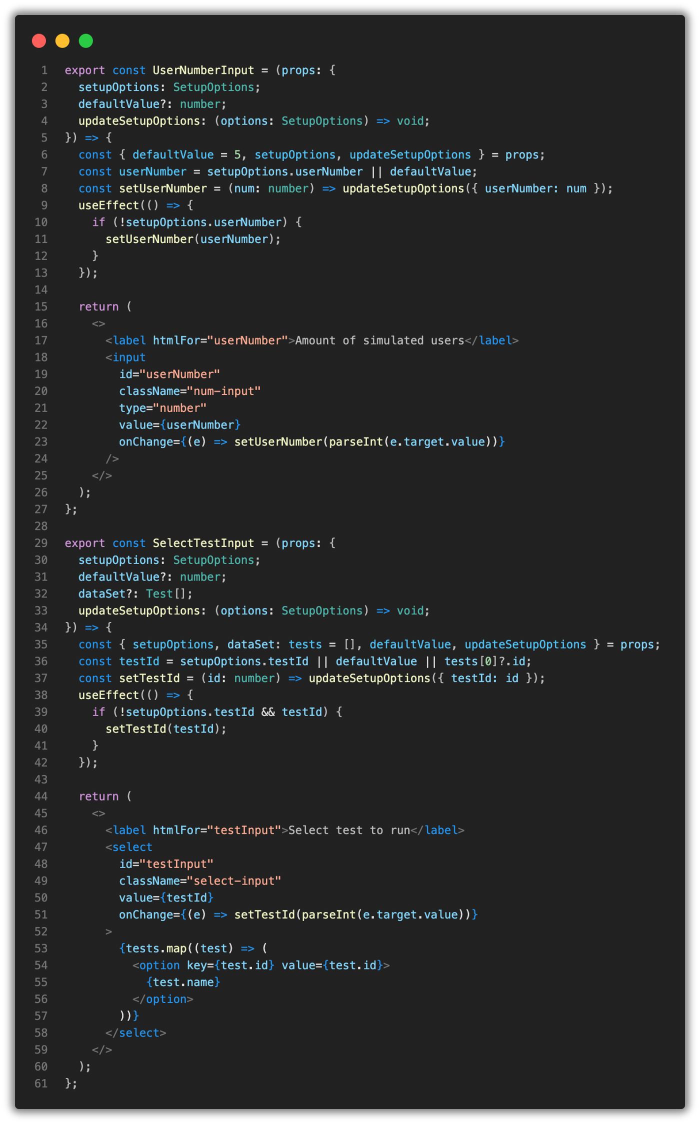 the fields modules are written in the same file and are working with the same set of props that make them as interchangeable and generic as possible.