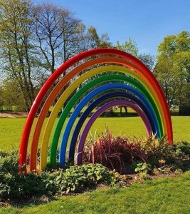 Torkington Park rainbow sculpture takes on extra significance for Stockport's key workers