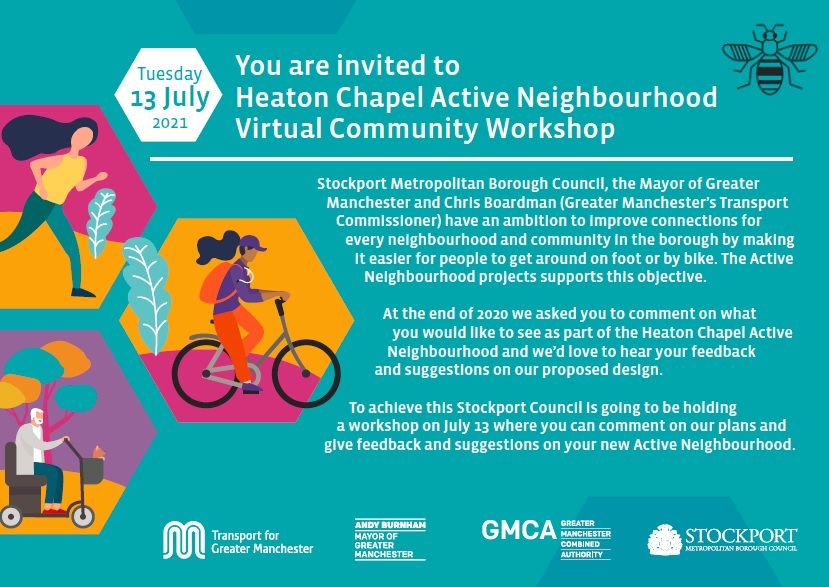 Online workshop to be held as Active Neighbourhood trial in Heaton Chapel hits next milestone